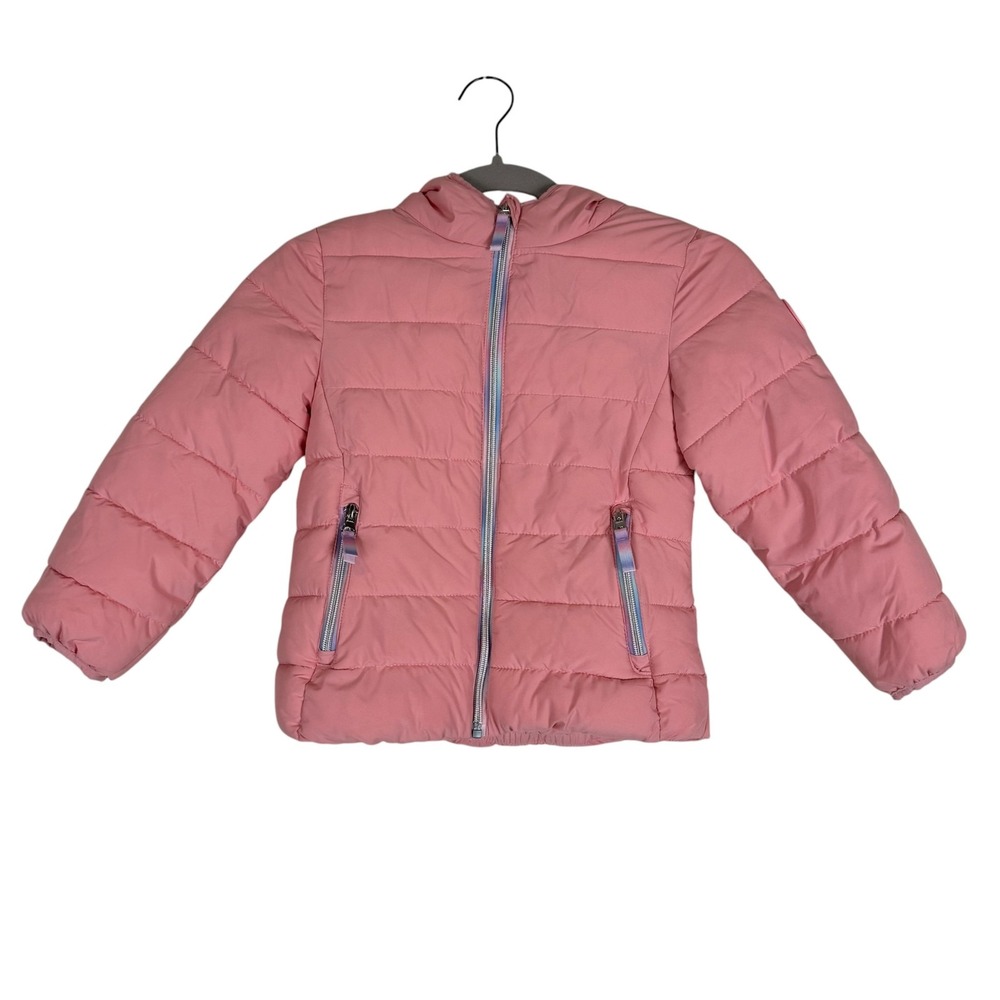 Gerry Jacket Girls 5 Pink Quilted Hooded Puffer Zip Pockets Fall Winter